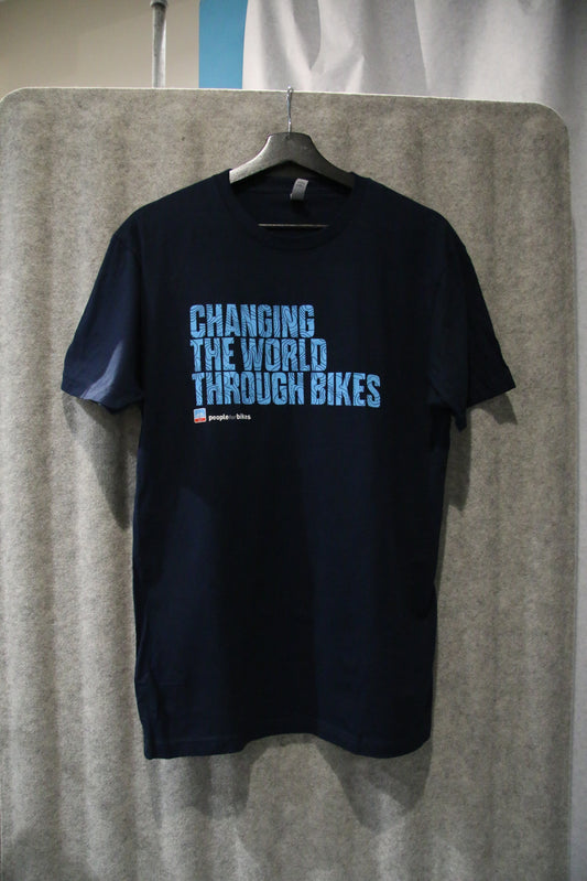 "Changing the World Through Bikes" Unisex Tee